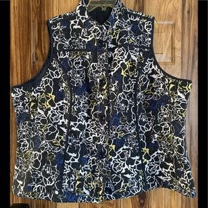 CJ BANKS NAVY SWIRL REVERSIBLE VEST SIZE 3X